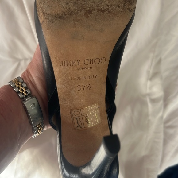 Jimmy Choo Peep Toe Heeled Booties EUC AUTHENTIC 37.5 - Picture 9 of 12